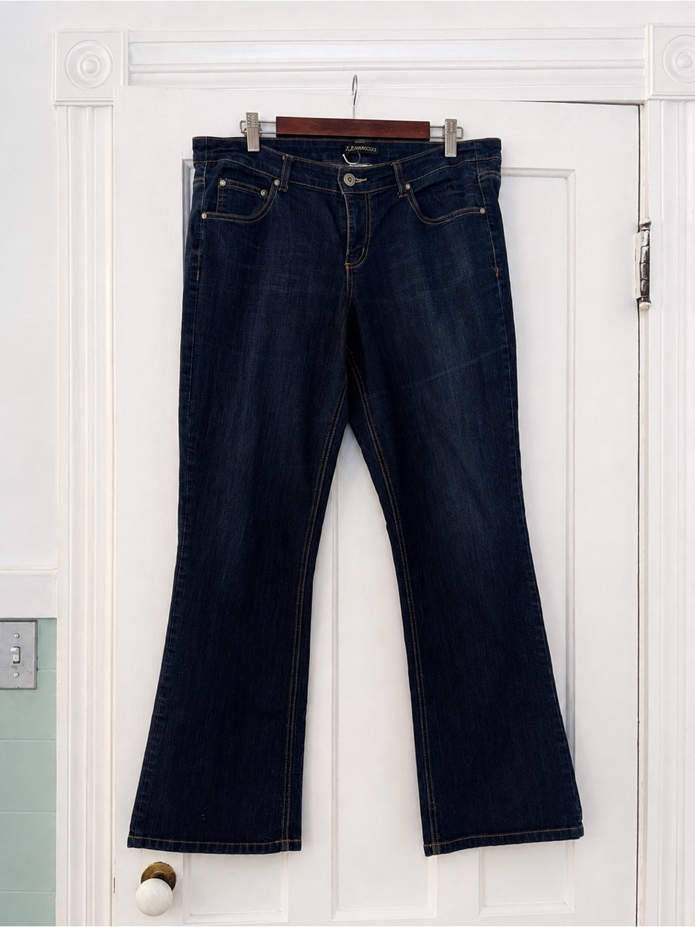Z. Cavaricci Bootcut Jeans – Size 16 – Dark Wash Stretch Denim – Y2K